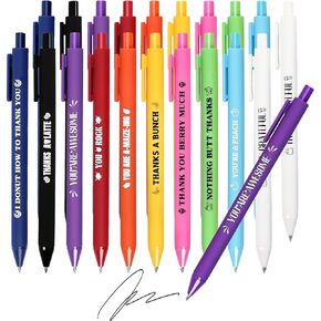 10 Pieces Funny Pens Thank You Pens Motivational Quotes with Multi Candy Colors Soft Touch Novelty Office School Supplies Ideal Gift for Family Colleagues (Thank You Pens, 10 Pcs)