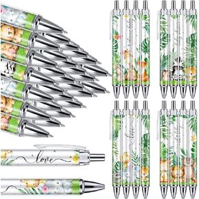 Chuangdi 24 Pcs Baby Shower Ballpoint Pens Favors Bulk Retractable Ballpoint Pen Black Ink with Baby Shower Gifts for Guests School Supply(Woodland Animals)