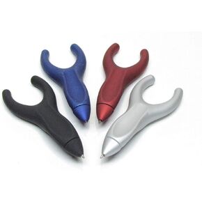 Penagain Ergosof, Ballpoint Pen, Set of 4 Colors: Black, Silver, Red and Blue (Individually Packaged with Two Refills Per Pen)
