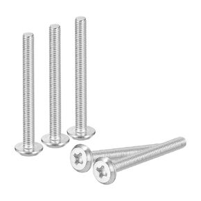 uxcell M6x15mm Flat Round Head Phillips Head Screws, 50Pcs 304 Stainless Steel Phillips Drive Machine Screw, Full Thread, Bright Finish, Furniture Screw Connection Bolt Screw