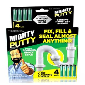 MIGHTY PUTTY™, Permanent Adhesive Epoxy Putty Sticks, All Purpose Repair and Mounting Sealant for Metal, Glass, Wood, Ceramic, Crafts, Heat Resistant and Waterproof, 3 Sticks