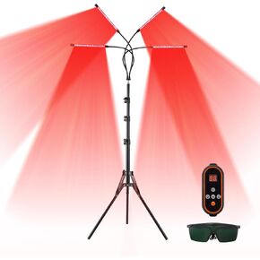 مصباح العلاج بالضوء الأحمر 72 وات من NIVIOP، علاج بالضوء الأحمر مع حامل، ضوء أحمر 660 نانومتر 850 نانومتر بالقرب من جهاز العلاج بالأشعة تحت الحمراء، مع 5 أوضاع، نبض، إعداد الوقت للجسم والوجه in Kuwait