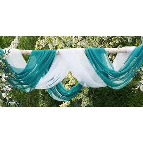 WARM HOME DESIGNS 6 Yards Long White Fabric by The Yard. Our 55" Wide Sheer Bulk Fabric is Great for Bed Canopy Curtains, Wedding Arch Decorations, Window Scarves or Curtain Backdrop. AF White 216"
