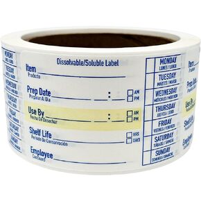 2x3 Food Labels, 1000 Labels for Food Containers, Dissolvable Food Labels Stickers, Kitchen Labels, Freezer Labels, Baby Food Labels for Containers, Food Sticker Labels, Leftover Labels
