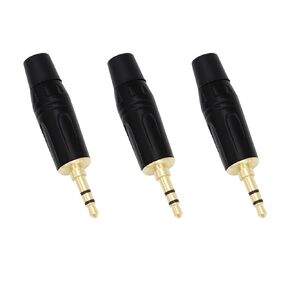 Fancasee 3 Pack 3.5mm Stereo Plug TRS 1/8" 3.5mm Male Solder Adapter Jack DIY Audio Cable Connector for Audio Cable Repair Replacement