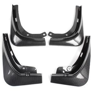 Tesla Model 3 No Drilling Mud Flaps, Black Splash Guards Fender Fit 2017-2023 Tesla Model 3 Mudguard Accessories Set of 4 (Carbon Fiber)