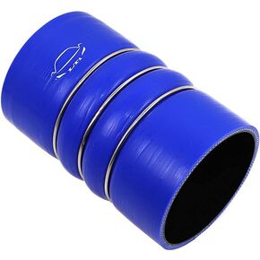 LTI Universal 6" Length 4-Ply Reinforced High Temperature 3.5" ID Straight Double Hump Coupler Silicone Hose With 3 Steel Ring (3.5" BLUE)