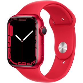 Apple Watch Series 7 (GPS + Cellular, 41MM) Red Aluminum Case with Red Sport Band (Renewed)