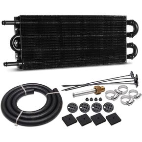 5/16" Transmission Oil Cooler Kit, 4 Pass Tube and Fin Cooler Kit Universal 405 Aluminium Black