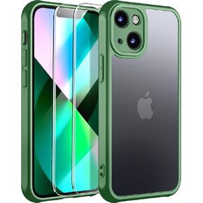 NINDOO [جراب 3 في 1 لهاتف iPhone 15 Plus، [مضاد للاصفرار] [حماية من الدرجة العسكرية] [مع قطعتين واقي شاشة] جراب هاتف خلفي صلب غير لامع واقٍ لكامل الجسم. (أسود)… in Kuwait