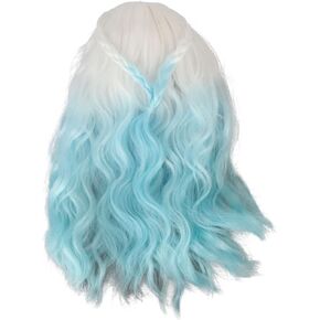 1/6 Doll Wigs, Beautiful Gradient Colors High Elasticity Smoothing Doll Making Hair for Decoration (Gradient Blue)
