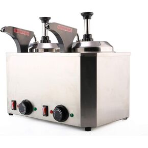 Li Bai Dual Nacho Cheese Chocolate Dispenser Professional Food Warmer Electric Pump Melting Machine Commercial Food Grade Quality with Temperature Control Stainless Steel 650w 110v for Home Restaurant