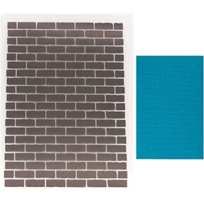 DIYology Bricks Texture Plastic Embossing Folders for Cards Making Bricks Wall Embossing Stencils for DIY Paper Crafts Scrapbooking Polymer Clay Texture Tempalte Decoration