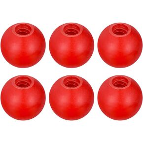 HARFINGTON 6Pcs Threaded Ball Knobs, M10 Female Thread Thermoset Ball Knob 1.38" Dia Black Round Operation Ball Handles with Thread Iron Insert for Machine Handle Tool Replacement