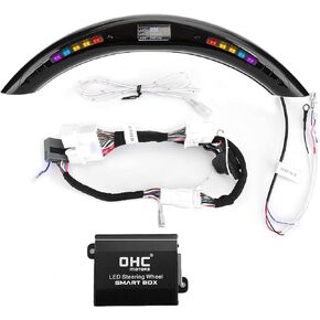 Qiilu Car Steering Wheel LED Display, Universal LED Display with Intellignet Module Kit for LED Performance Steering Wheel