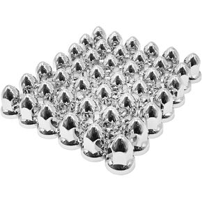 60 PCs 33mm Lug Nut Covers with Flange, Push-On Chrome Lug Nut Covers, Height: 2.5" Semi Lug Nut Covers, Lug Nut Covers for Semi Trucks