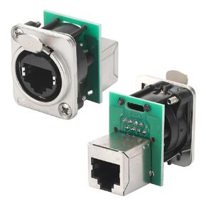 2PCS NE8FDP-B Ethercon RJ45 Chassis Socket, Pass/Feed Through D Series Cat5E Panel Mount Connector