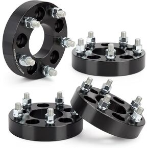 KSP 5x4.5 to 5x5 Wheel Adapters for Jeep JK JKU WK WJ XK Wheels on TJ YJ KK SJ XJ MJ KJ ZJ Vehicles, 1.25" 5x114.3mm to 5x127mm Forged Wheel Spacers 71.5mm Bore with 1/2-20 Thread Studs, Black 4Pcs