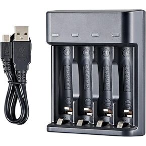 4 Slot Battery Charger for AA/AAA Batteries NiMH Battery Charger USB Universal Rechargeable Battery Charger