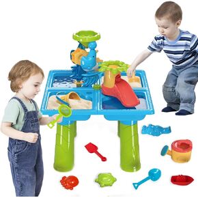 Cherubfunz Water Tables for Toddlers, Kids Outdoor Water Table Toys Beach Backyard Summer, DIY Sand Water Sensory Table Toys for Kids, Activity Sensory Play Table for Boys Girls Aged 3+