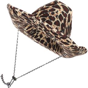 Gadpiparty Unisex Western Cowboy Hat Leopard Pattern Cowboy Hat Zebra Western Cowboy Hat Halloween Dress Up Hat Stage