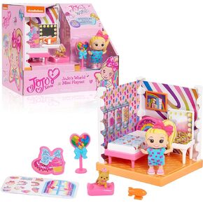 JoJo Siwa JoJo's World Bedroom Mini Playset, Mini JoJo Collectible Figure, 12-pieces, Kids Toys for Ages 6 Up by Just Play