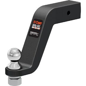 CURT 45374 Forged Trailer Hitch Mount with 2-5/16-Inch Ball & Pin, Fits 2-1/2-Inch Receiver, 20,000 lbs, 8-in Drop, Black