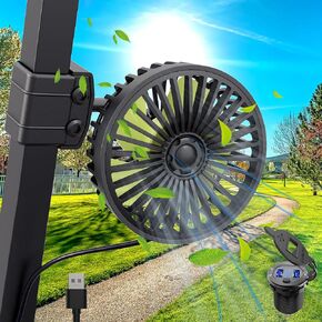 10L0L Golf Cart Fan-Portable USB Fan, Clip on Fan Rechargeable 360° Oscillating Fans for Golf Cart Yamaha EZGO Club Car with 3 Speeds, Quiet Fan