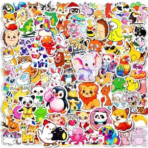 100Pcs Cute Animal Stickers for Kids, Water Bottle Stickers for Kids, Vinyl Waterproof Stickers for Laptop,Phone,Guitar,Cars, Kids Classroom Prizes for Elementary Students