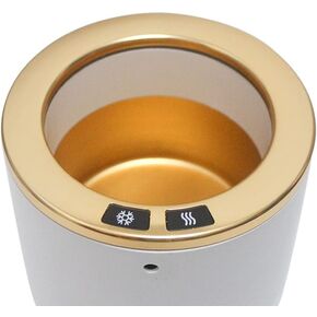Auto Car Cup Holder Heating Cooling Drinks Smart Cooler Warmer Heater for Coffee Beverage Milk (Black with Gold)