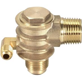 uxcell Air Compressor Check Valve, G1/2 x 3/4"-16 UNF x M10 Male Thread, 3 Way Pneumatic Accessory, Brass