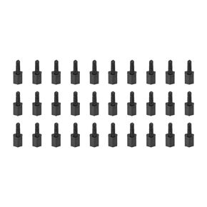 YOKIVE 30 Pcs M2 Standoff Screws, Nylon Hex PCB Standoffs with High Insulation Effect, Keep Height Consistent, Great for Motherboard (Black, 5mm+6mm)