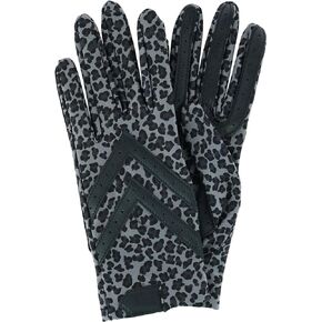 Isotoner Shortie Tech Touch Gloves, Leopard Print, Small/Medium