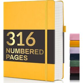 دفتر يوميات مبطن من Forvencer مع 316 صفحة مرقمة، B5 مجلات سميكة مسطرة من الكلية للكتابة بورق 100 جرام في المتر المربع، دفاتر ملاحظات ذات غلاف فني مع محتويات للعمل والمدرسة والنساء والرجال باللون الأسود in Kuwait
