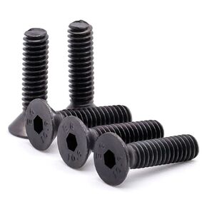 Glvaner M6 x 50mm Flat Head Socket Cap Screws Bolts 20 pcs 10.9 Grade Alloy Steel Black Oxide Finish Full Thread