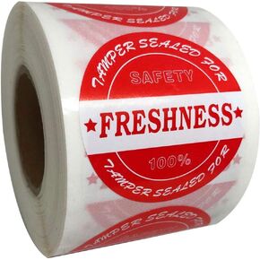 Food Delivery Tamper Evident Stickers, Sealed for Freshness Labels, 2 Inch Red Round Adhesive Stickers for Safe Food delivery (500 pcs)