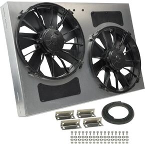 Derale Performance 16837 Gray/Black High Output Dual Radiator Fan