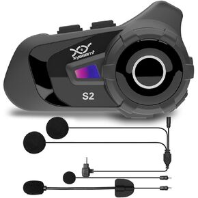 Motorcycle Helmet Intercom with Music Sharing, Helmet Bluetooth Intercom with Noise Cancellation/FM Radio, Universal Communication Systems for Dirt Bike Riders【1 Pack】