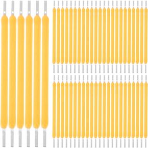PRETYZOOM 100pcs LED Filament: Edison Bulb Flexible Lamp Parts, DC 3V 120mA 2700k LED Chip Incandescent Light Accessories (Warm)