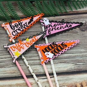 KSCRAFT Halloween Flags Metal Cutting Dies Stencils for DIY Scrapbooking Decorative Embossing DIY Paper Card
