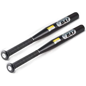 32" Baseball Bat 2Pack Weighted Steel Bats 2lbs Heavy Duty, for Adult and Youth, PU Wrapped, Black