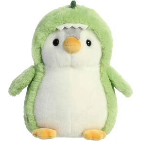 Aurora® Playful Pompom Penguin™ Dino Stuffed Animal - Vibrant Companions - Endless Fun - Green 7 Inches