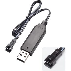 Aliwisdom Smart Universal RC Charger Cable with SM-2P Connector Plug for 3.7V 1S Lipo Battery & 3.6V 3S Ni-MH/Ni-CD Battery Pack, Compatible RC Car/Boat/Plane/Drone/Tank/RC Helicopters