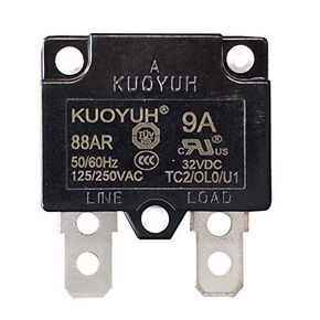 9 Amp 125/250VAC 32/50VDC 88AR Series Automatic-Reset Thermal Overload Protector Circuit Breaker (1-Pack)