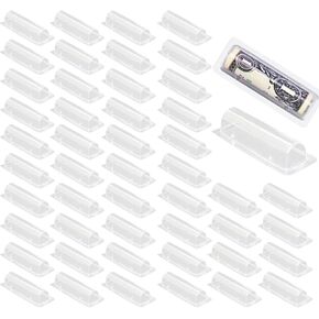 SHERY Money Card Holder Clear Plastic Lip Balm Pouches with Adhesives Tape Chapstick Holder DIY Custom Gift Card Holder (50 PCS Money Card Holder)