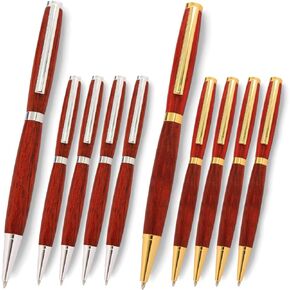 Slimline Pen Kit - Gold & Silver Variety, 10 Pack, Includes 5 Gold, 5 Silver