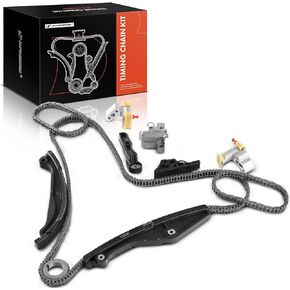 A-Premium Engine Timing Chain Kit W/Tensioner [fits DOHC, 6Cyl 3.5L 3.7L] Compatible with Ford Explorer Mustang Explorer 11-17, F-150, Taurus 13-19, Transit-150 & Lincoln MKS MKZ 13-19, MKX 11-16