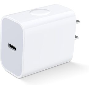 Apple USB C Charger Block, 20w USB-C Power Adapter with PD 3.0 Type C Charging Block Fast Charge USB C Wall Plug Cube for iPhone 15Pro/15 Pro Max/15/14 Pro/14/13/12/11/XR/8 iPad Pro Air Samsung Google