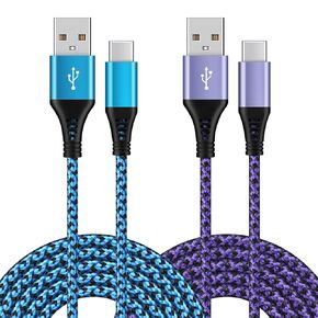 2Pack 6ft Fast USB Type C Cable Phone Charger Charging Cord for Motorola Moto G10 G9 G8 G7 Power Plus Play, Edge/G Power/Stylus/Razr/One 5G Ace/G100, G6 X4 Z4 Z3 Z2 Z Play Force Droid