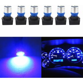 WLJH T10 Led Bulb Dashboard Car Lights Dash Instrument Panel Cluster Gauge W5W Bulb 2825 194 Led Twist Socket PC195 PC194 PC168 200 Lumens Extremely Bright(Blue,Pack of 6)